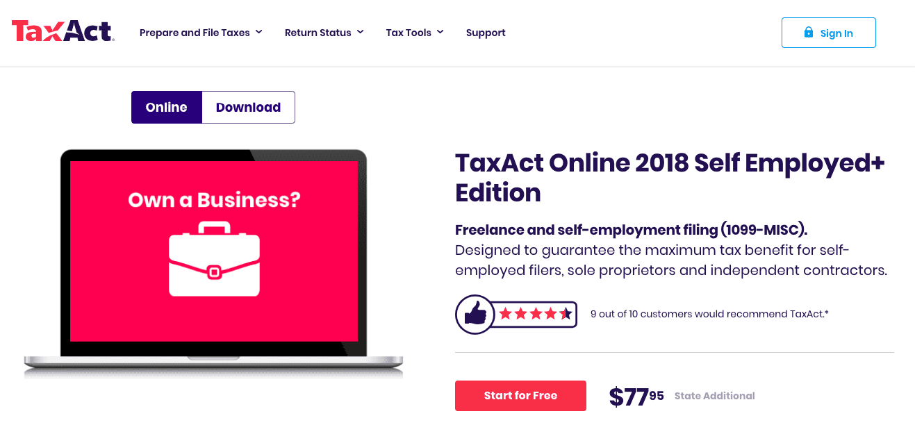taxact vs turbotax self employed