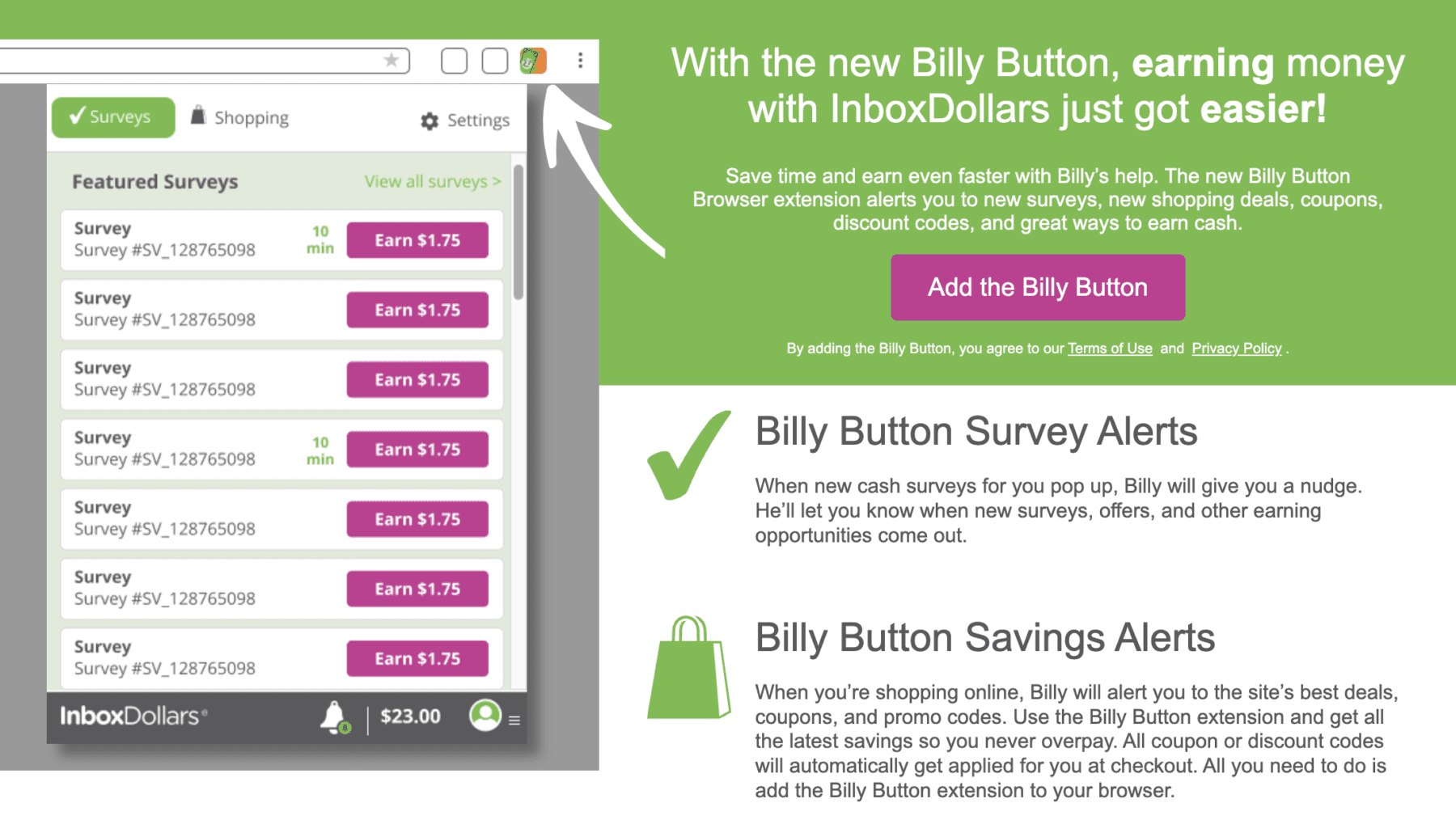 inboxdollars billy button