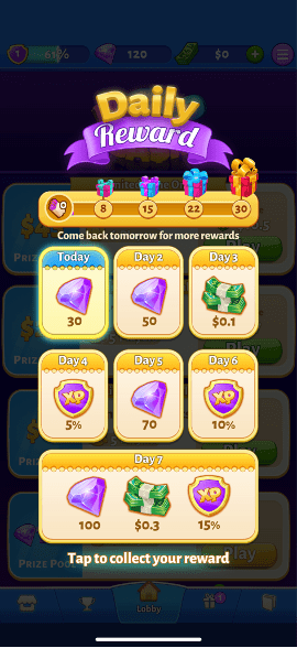 bingo cash daily reward