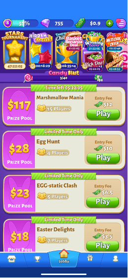 bubble cash available tournament games