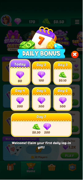 win free daily bonuses